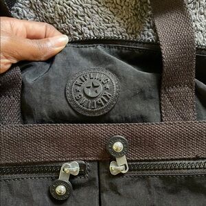 Kipling Black Zippered Tote